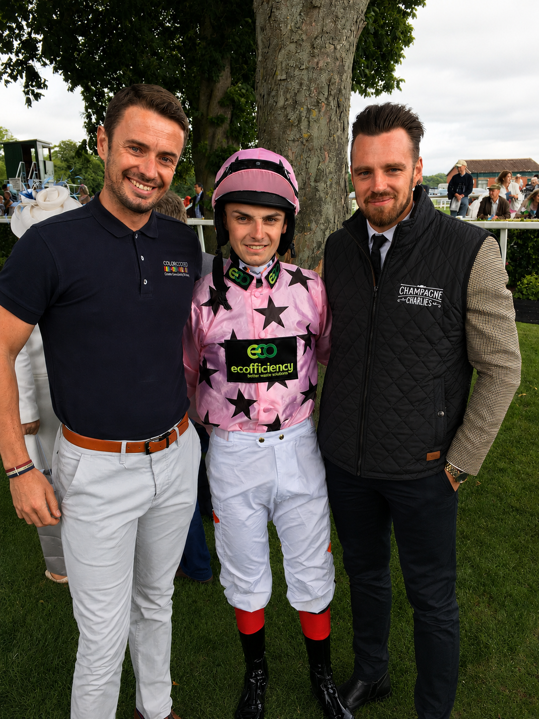 Racing syndicate Champagne Charlies with Branded Nimbus Camden Gilets supplied by ColorCoded Workwear