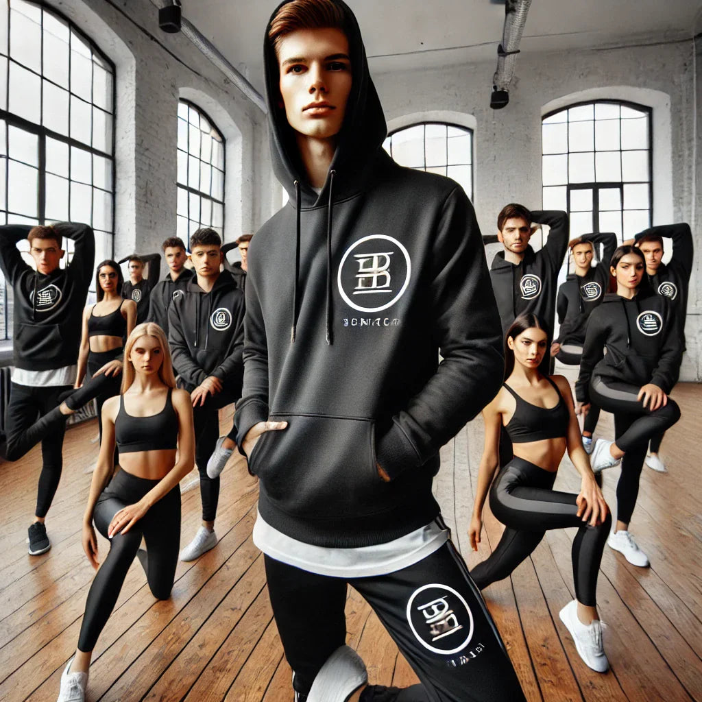 Dance school team with branded hoodies - Color Coded Workwear