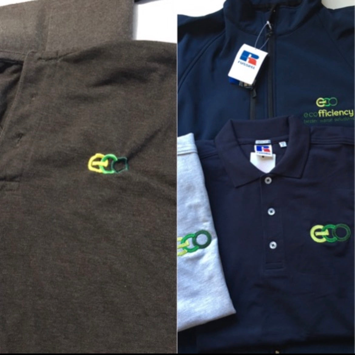 Cheap polo with poor embroidery vs Premium polo with premium embroidered logo - ColorCoded Workwear