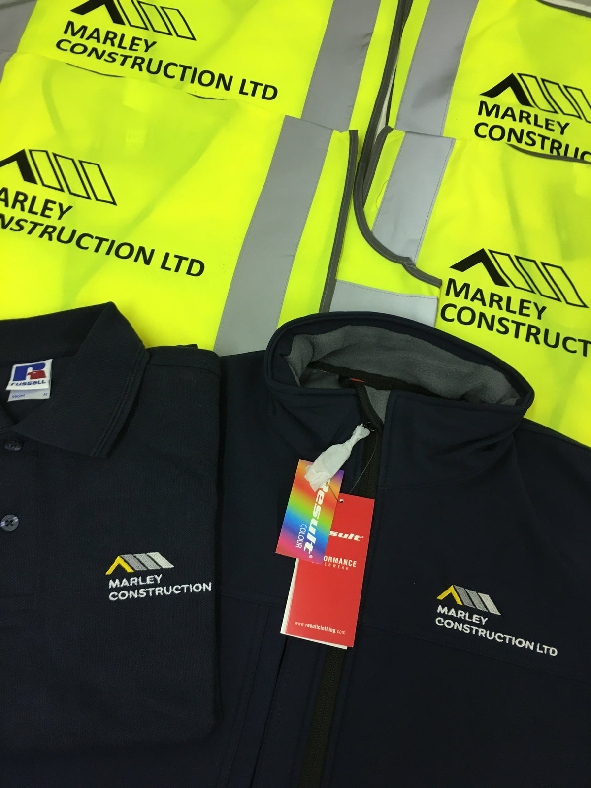 Image showing embroidered and printed logos on branded workwear - Color Coded Workwear