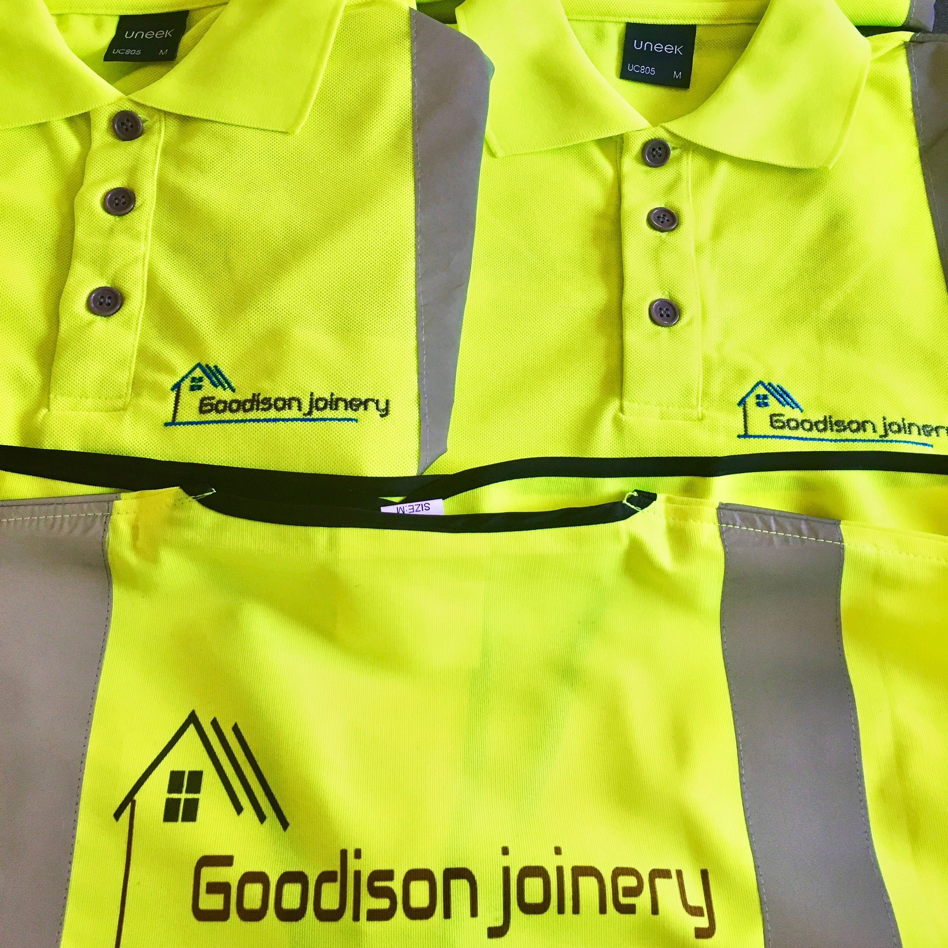 hi-vis vests and polos with embroidered and printed logos - ColorCoded workwear