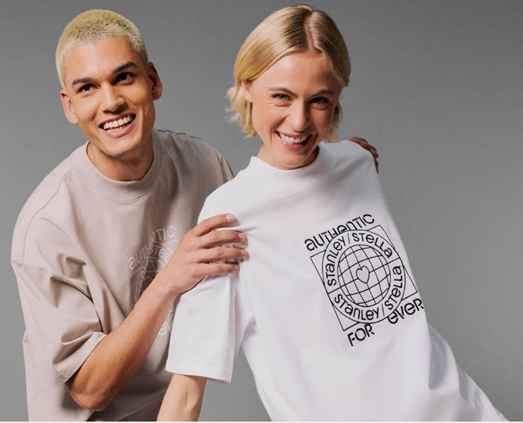 Models wearing Stanley/Stella t-shirts - ColorCoded Workwear