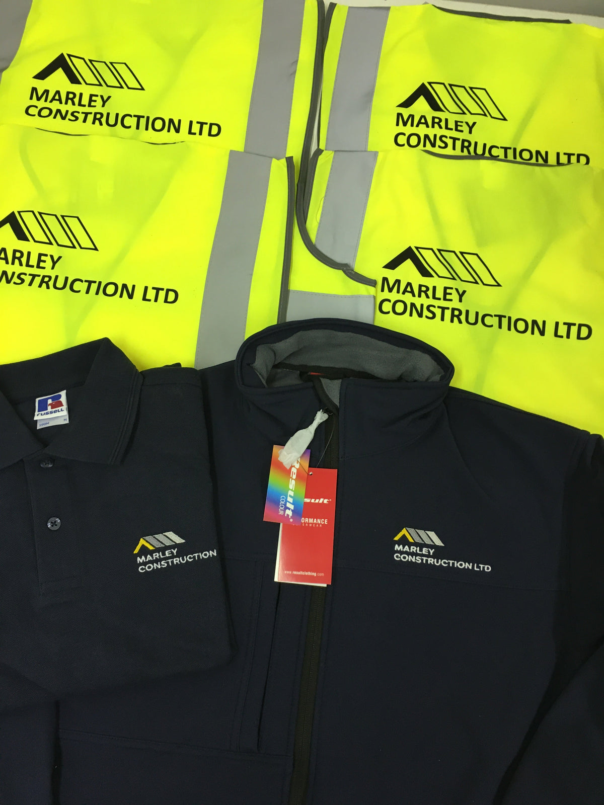 branded hi vis jackets UK with embroidered logo