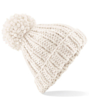 Oversized hand-knitted beanie