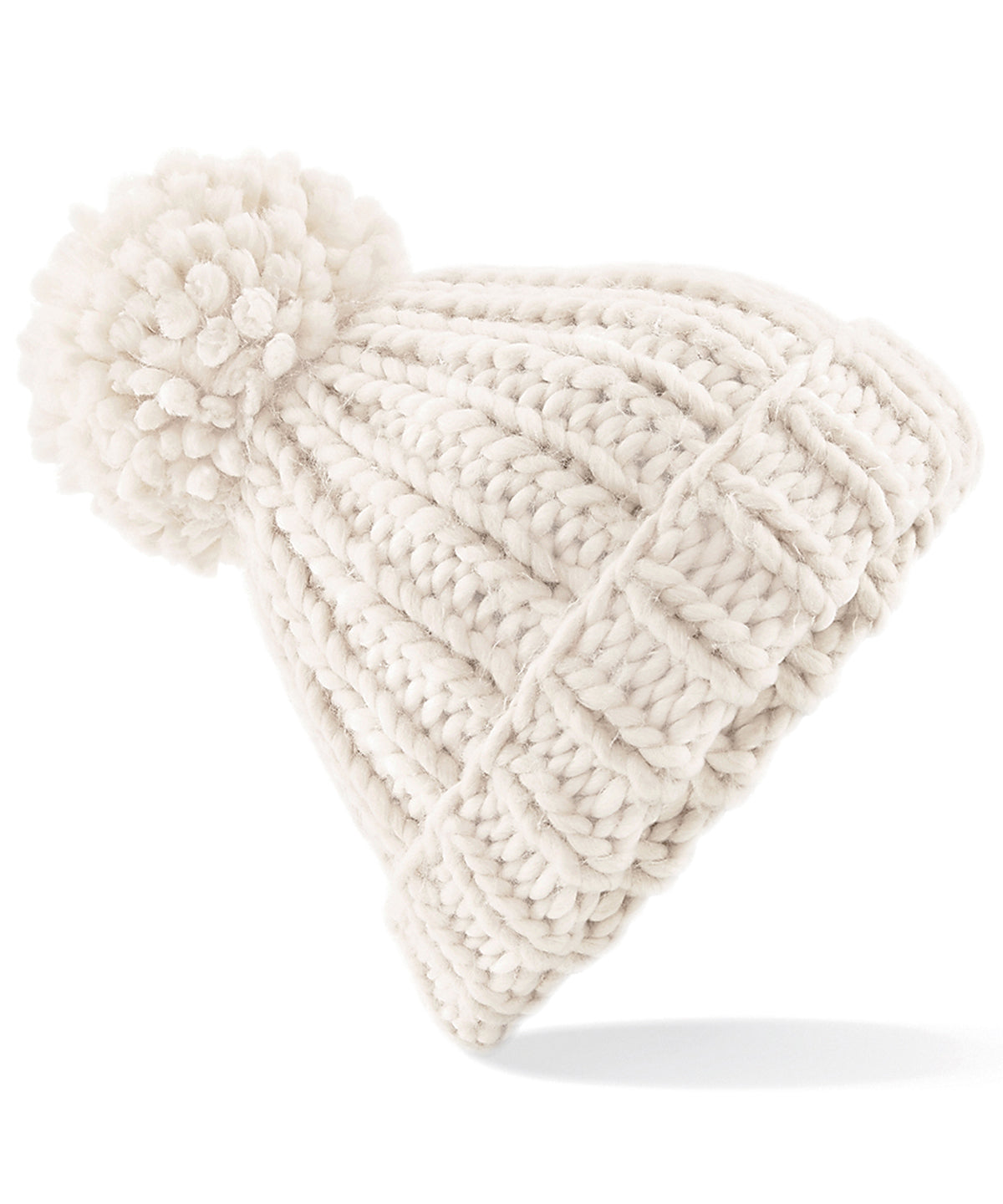 Oversized hand-knitted beanie