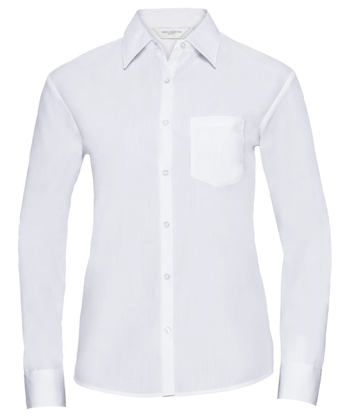 Women's long sleeve polycotton easycare poplin shirt
