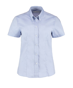 Women's corporate Oxford blouse short-sleeved (tailored fit)