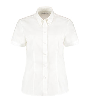 Women's corporate Oxford blouse short-sleeved (tailored fit)