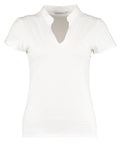 Women's corporate short-sleeved top v-neck mandarin collar (regular fit)