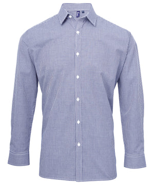 Microcheck (Gingham) long sleeve cotton shirt