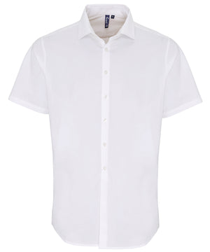 Stretch fit cotton poplin short sleeve shirt