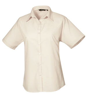 Women's short sleeve poplin blouse