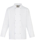 Studded front long sleeve chef's jacket