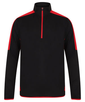 ¼ zip mid-layer with contrast panelling 