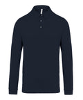 Jersey knit long sleeve polo shirt