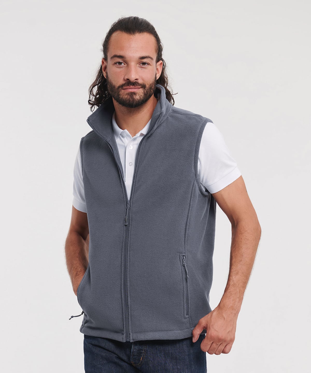 Russell Athletic Outdoor Fleece Gilet (8720M) | Embroidered Fleece Gilets