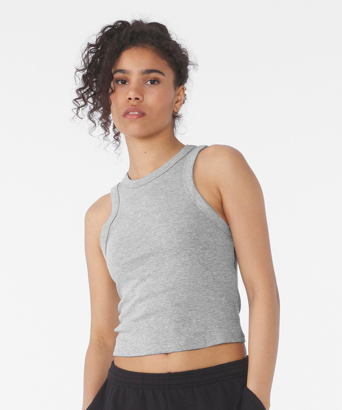 Womens micro rib racer tank