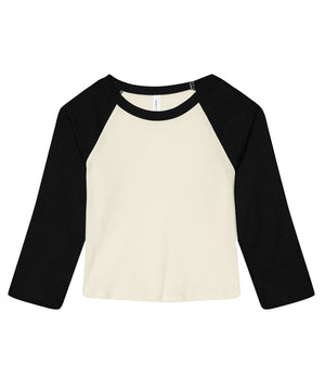 Womens micro rib 3/4 raglan baby t-shirt