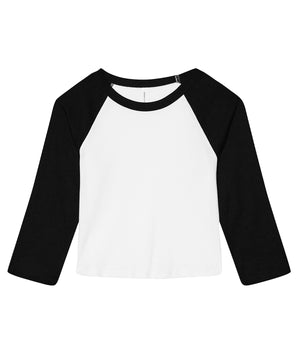 Womens micro rib 3/4 raglan baby t-shirt