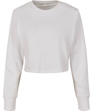 Womens terry cropped crew