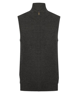 Sleeveless zip-through jumper