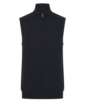 Sleeveless zip-through jumper