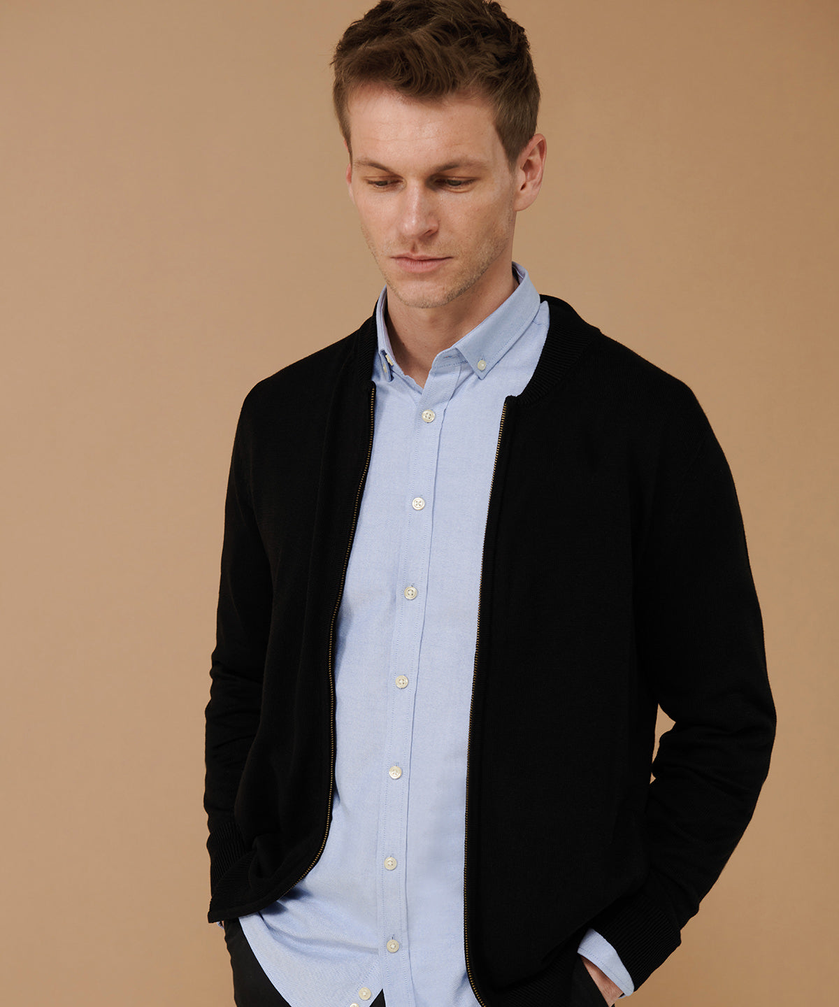 Unisex zip-through cardigan