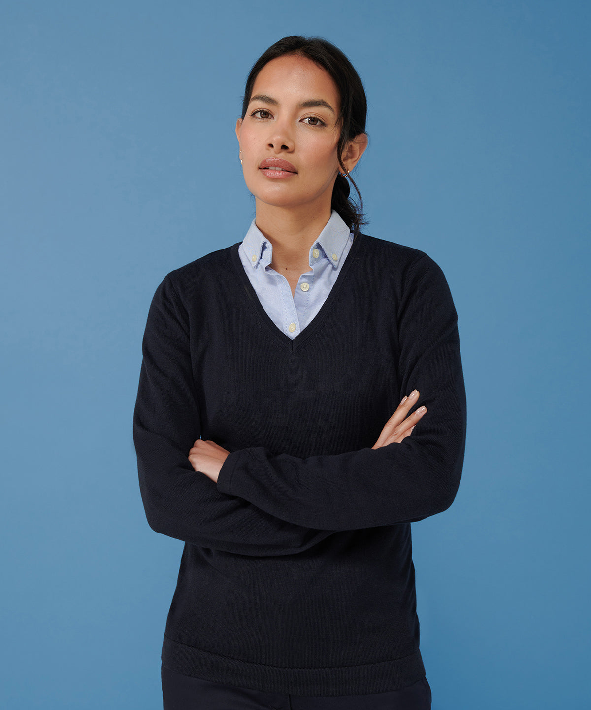 Women's 12 gauge v-neck jumper