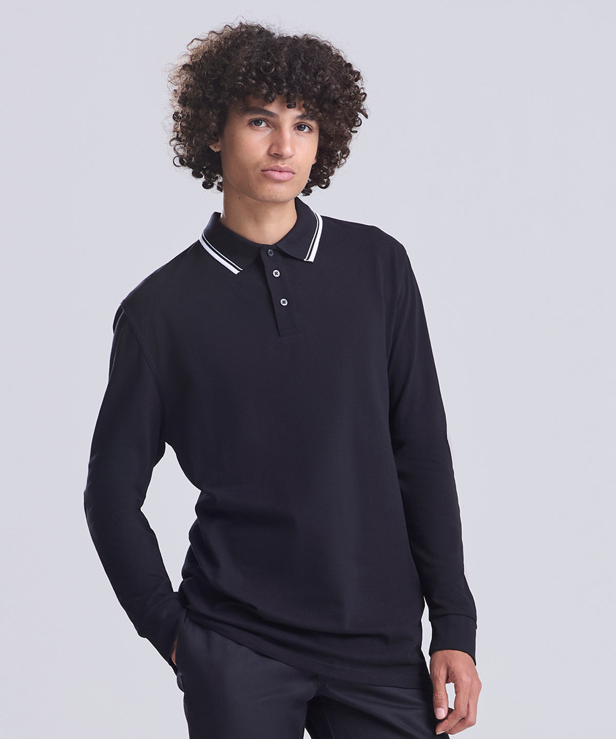 Long sleeve tipped 100 polo