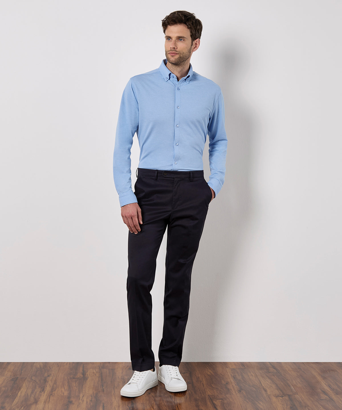 Long sleeve Superwash® 60° piqué shirt (tailored fit)