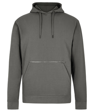 Regular fit piqué hoodie with zipped pocket