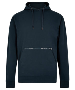Regular fit piqué hoodie with zipped pocket