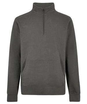 Regular fit 1/4-zip piqué sweatshirt