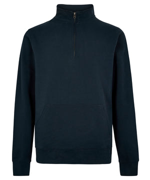 Regular fit 1/4-zip piqué sweatshirt