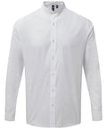 Banded collar grandad long sleeve shirt