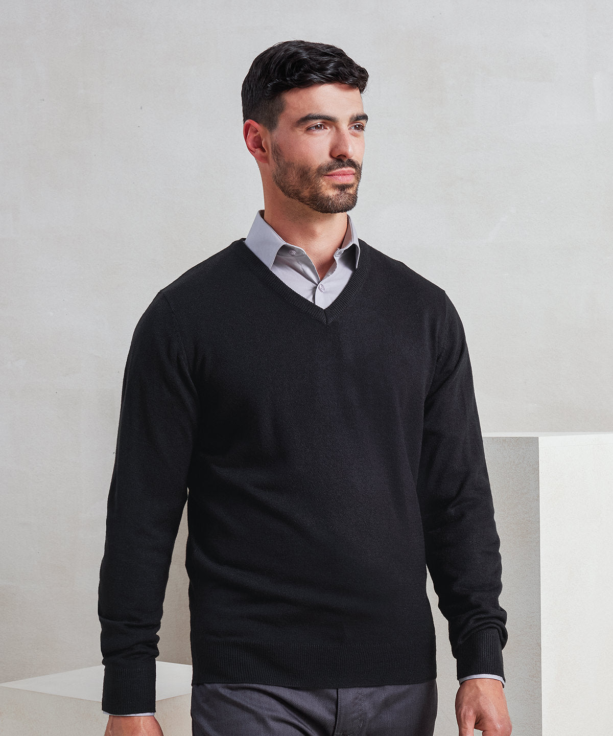 'Essential' acrylic v-neck sweater