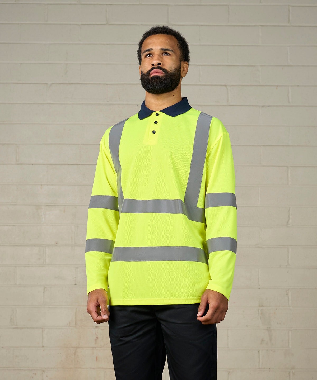 ProRTX RX715 High Visibility Long Sleeve Polo | Embroidered Hi-Vis Workwear