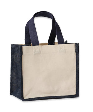 Jute canvas panel shopper