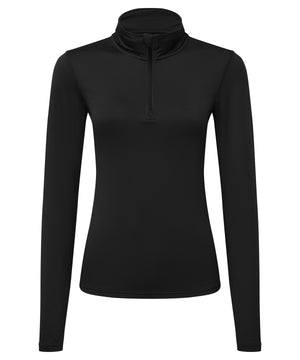 Womens TriDri® recycled long sleeve brushed back ¼ zip top