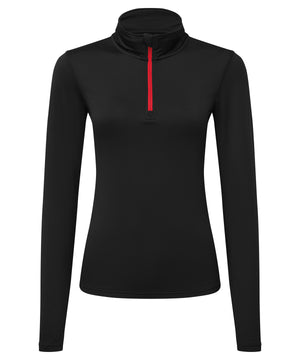 Womens TriDri® recycled long sleeve brushed back ¼ zip top
