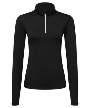 Womens TriDri® recycled long sleeve brushed back ¼ zip top