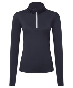Womens TriDri® recycled long sleeve brushed back ¼ zip top