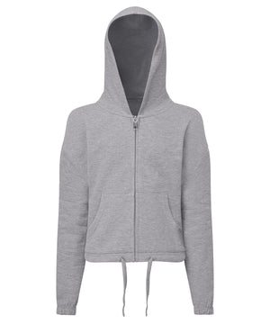 Kids TriDri® recycled cropped oversize full-zip hoodie