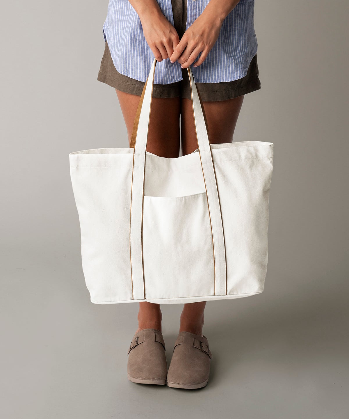 Westford Mill WM952 Courtside Large Tote | Personalised Canvas Tote Bag