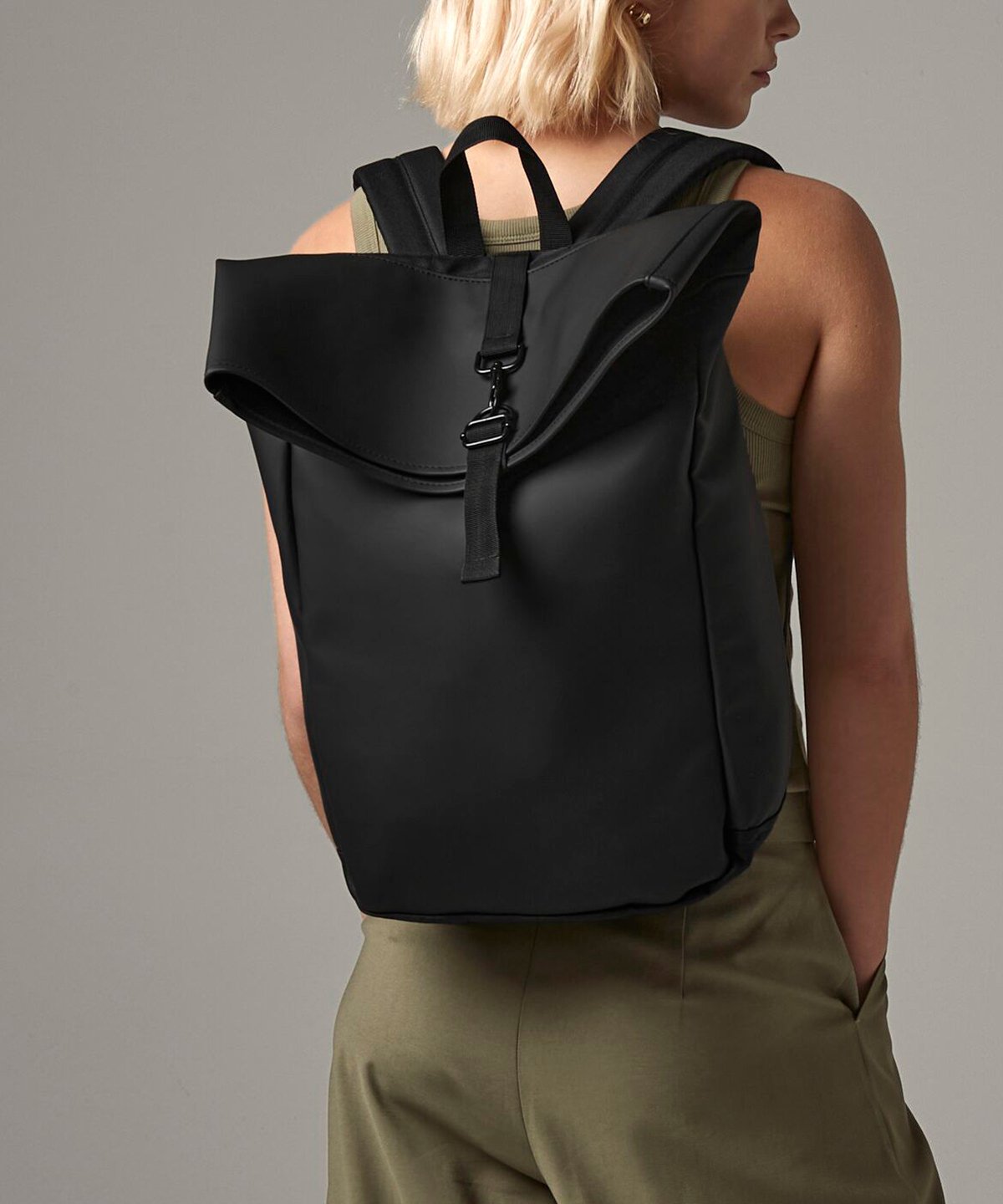 BG335 | Matte PU rolltop backpack | Bagbase