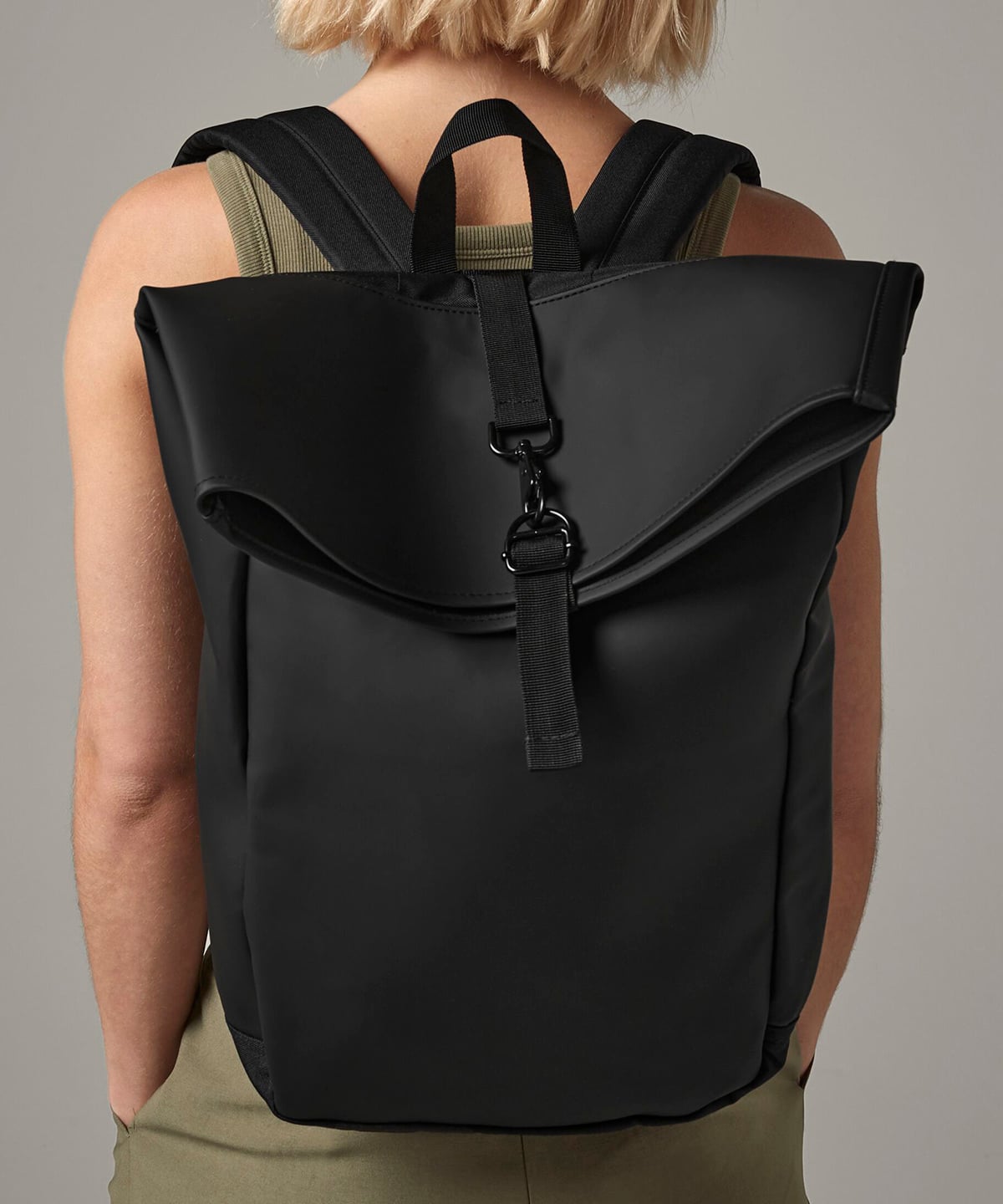 Bagbase Matte PU Roll-Top Backpack (BG335) | 15L Laptop Backpack