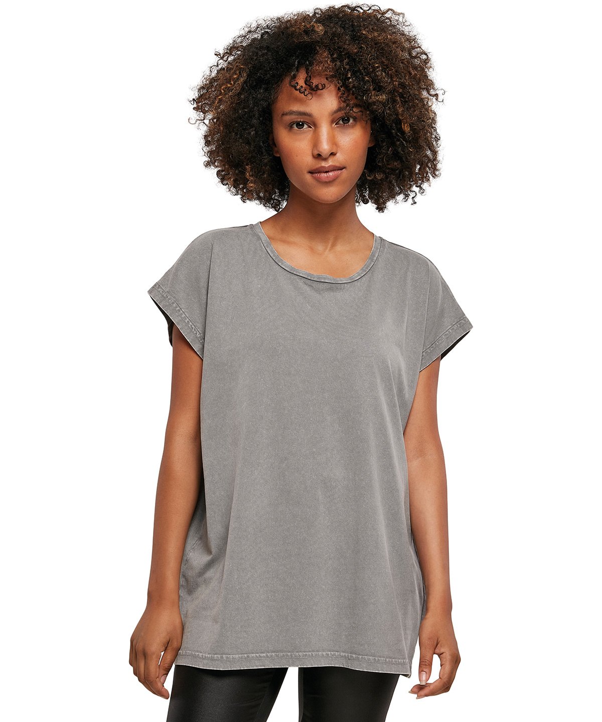 BY053 | Women's acid washed extended shoulder tee | Build Your Brand