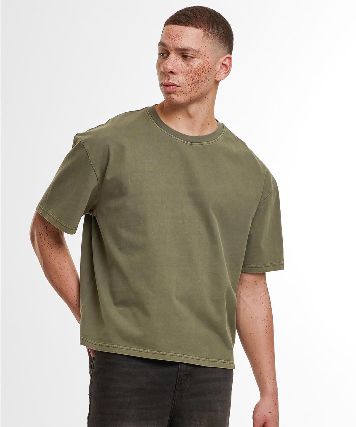 Build Your Brand BY435 Vintage Cropped Heavy Oversized Tee | Premium Streetwear T-Shirt