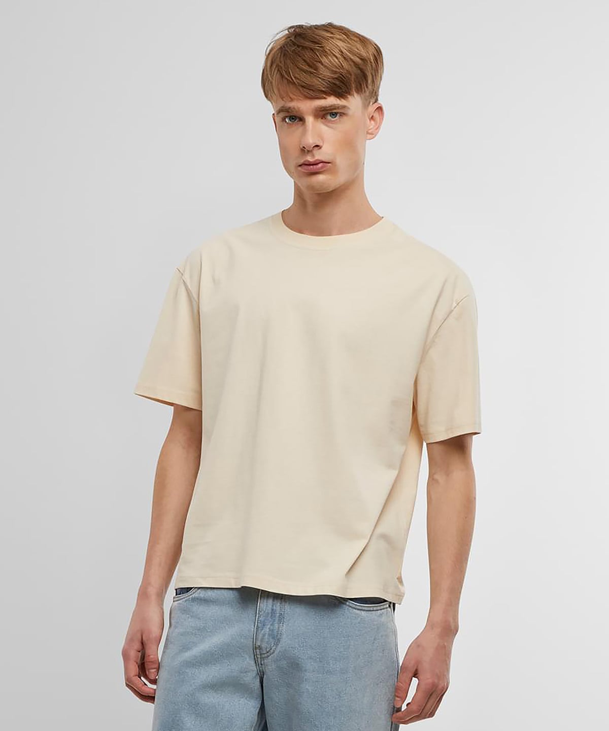 Build Your Brand Cropped Oversized T-Shirt (BY439) | Printed