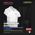 Premier Chefswear Bundle (3x Polo, 2x Trousers, 1x Zendana)
